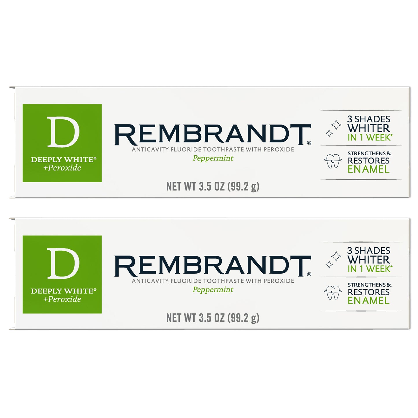 Deeply White + Peroxide Whitening Toothpaste, Peppermint, 2 Count